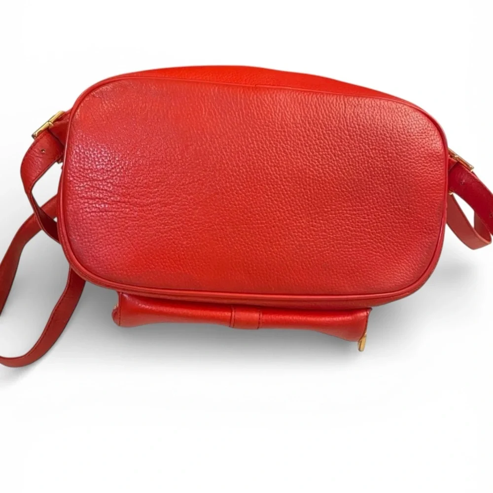 MCM Red Leather Backpack, EUC